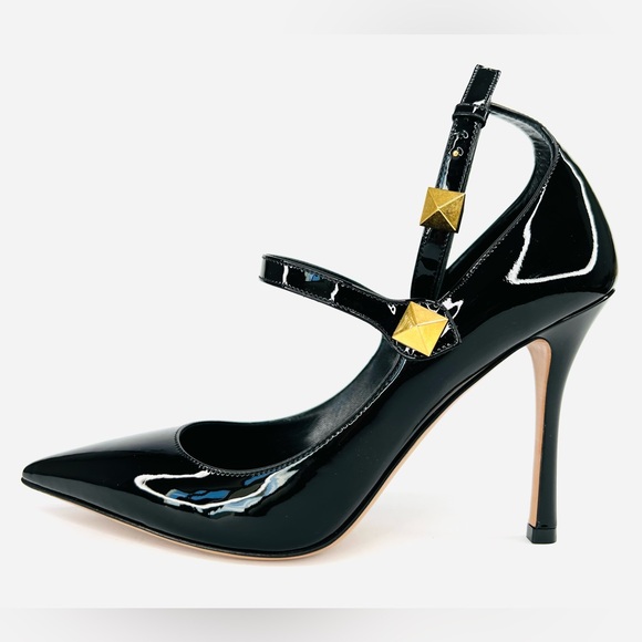 Valentino Garavani Ankle Strap Mary Jane Studded Patent Pumps Size EU 39.5 - Picture 9 of 13